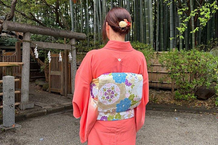 着物、茶道、秋の神社での写真撮影を私たちと