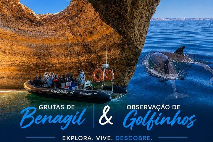 Excursion en bateau d'observation des dauphins et des grottes de Benagil au départ de Portimão