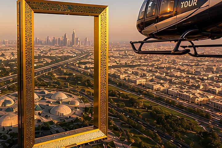 Dubai Helicopter Tour : Luftaufnahme von Burj Al Arab, Palm & Marina