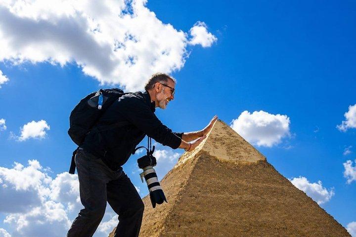 Visite des pyramides de Gizeh : Balade à dos de chameau, Déjeuner & Guide privé