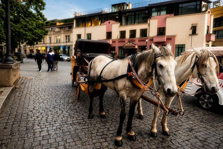トビリシ : 旧市街で馬車に乗る