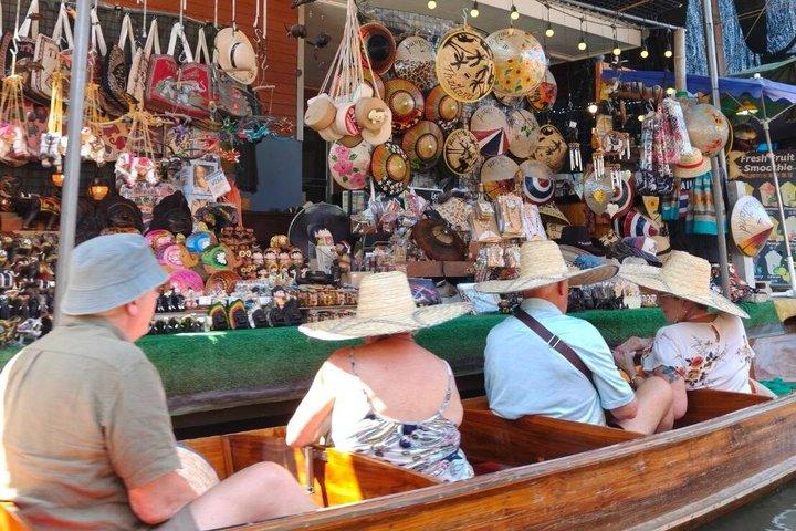 ドラゴン寺院プライベートツアー、鉄道と水上マーケット