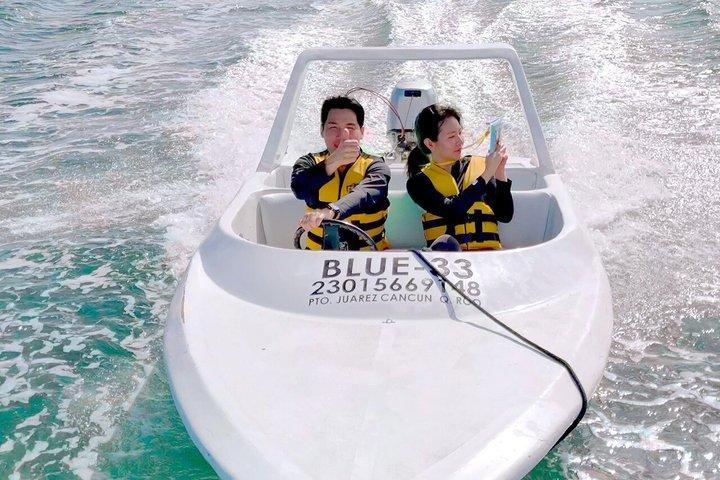 カンクン スピードボートでクロコダイルウォッチング ジャングル ツアー アドベンチャー