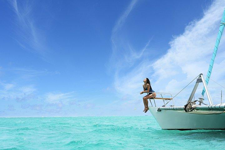 Ile Aux Cerfs full day shared catamaran with BBQ lunch & drinks