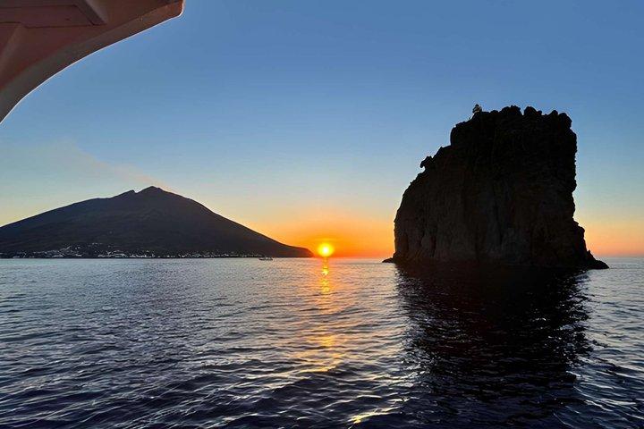 Panarea and Stromboli by night from Lipari