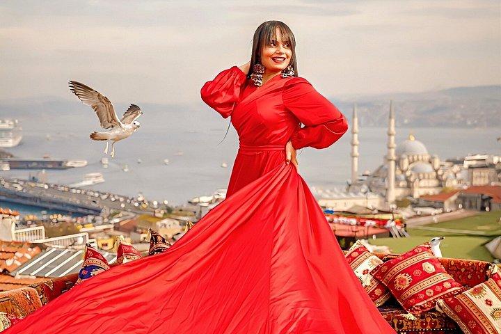 Istanbul Flying Dress Photoshoot at Rooftop Terrace