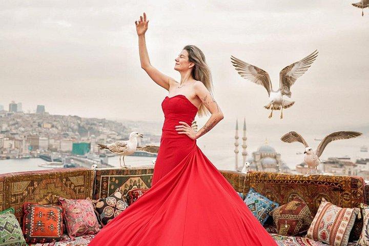 Istanbul Flying Dress Photoshoot at Rooftop Terrace