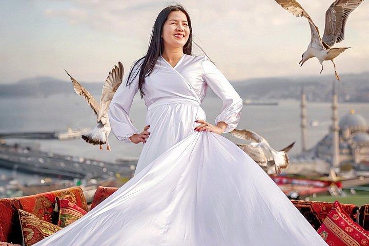Istanbul Flying Dress Photoshoot at Rooftop Terrace