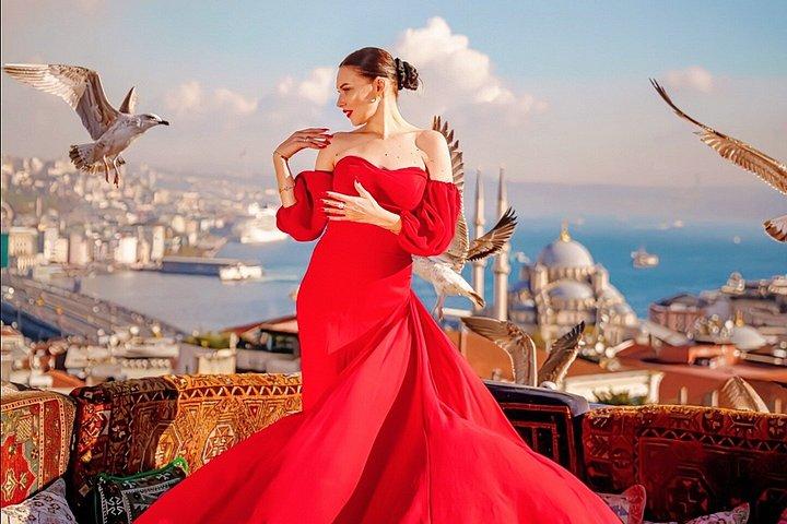 Istanbul Flying Dress Photoshoot at Rooftop Terrace