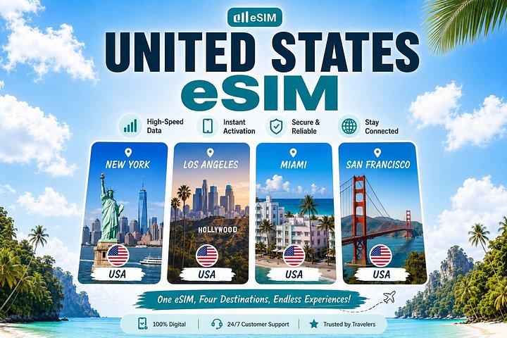 5G eSIM USA | 3 - 30 Tage | DayPass/Total | QR-Code