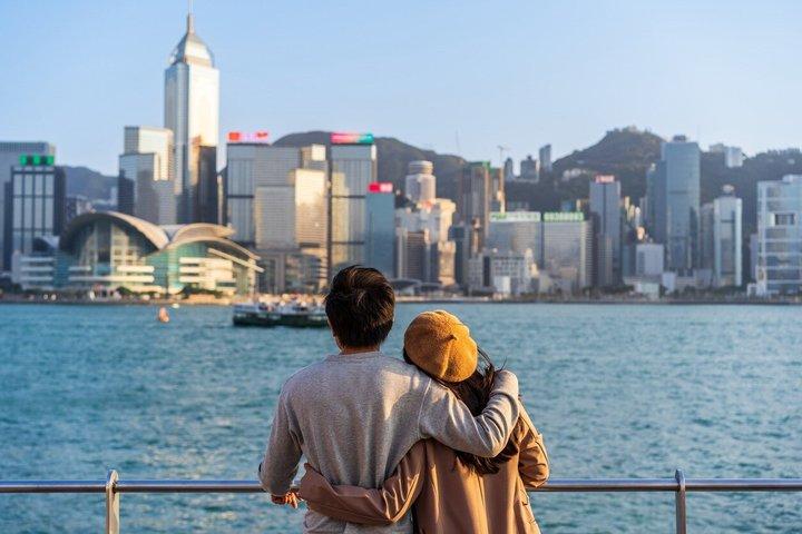 香港のスカイラインとウォーターフロントのプライベート撮影