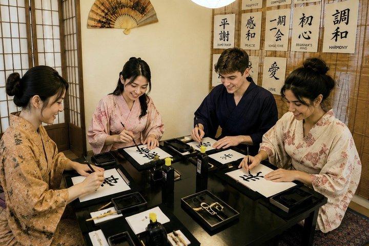 Kyoto Authentic Japanese Calligraphy in a Traditional Studio