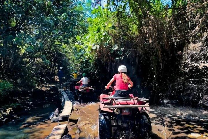 Bali ATV Ride Legendary Barong Cave, Waterfall, RiceField, Rio, Mud