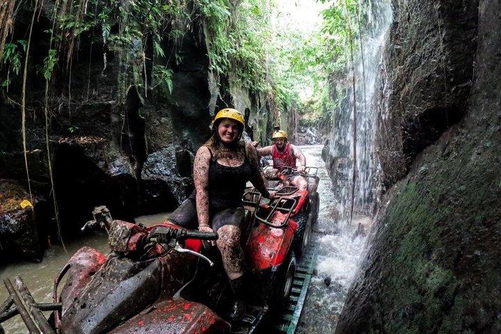 Bali ATV Ride Legendary Barong Cave, Waterfall, RiceField, Rio, Mud