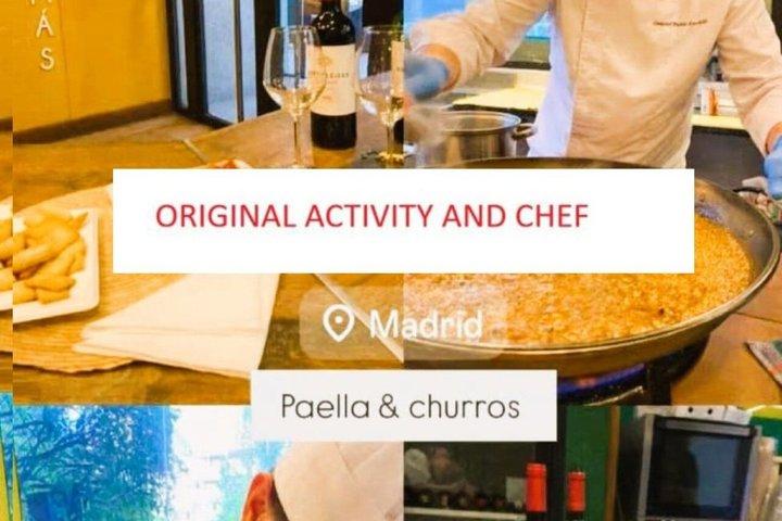 Madrid: Paella- og Churros-madlavningskursus, skinke- og vinsmagning
