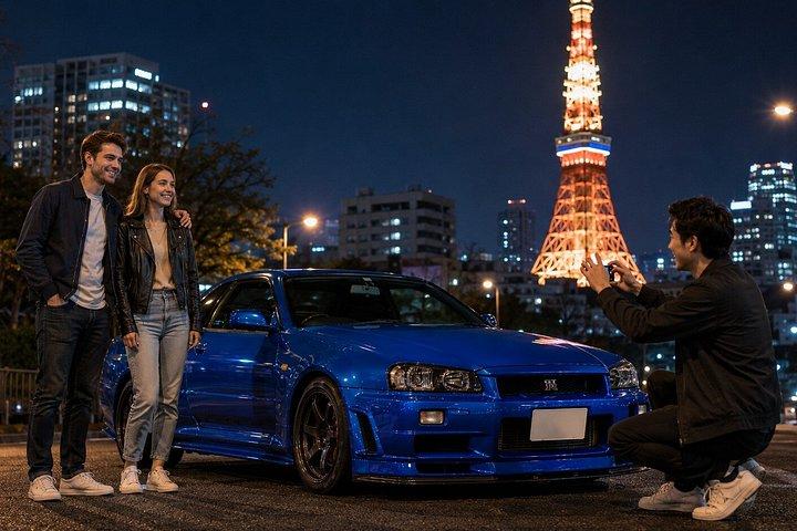 セルフドライブ R34 日産スカイライン：東京・大黒PA JDMツアー