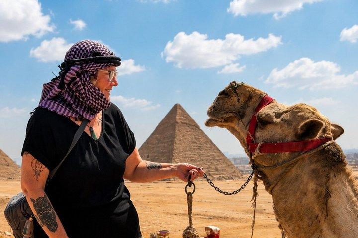 Top private Giza pyramider, Sphinx, Kamel, inden for pyramider