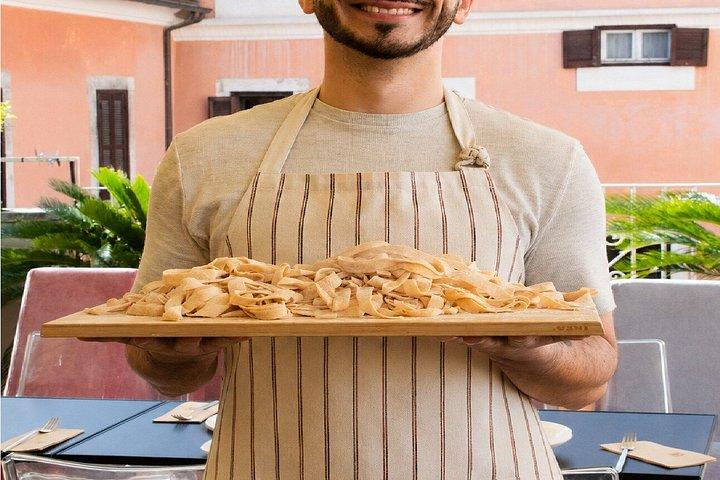 ローマで屋上パスタ＆カクテル料理教室