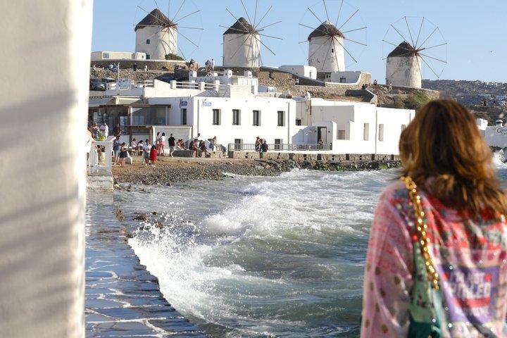 Privat Mykonos höjdpunkter: Fyr, Ano Mera och staden