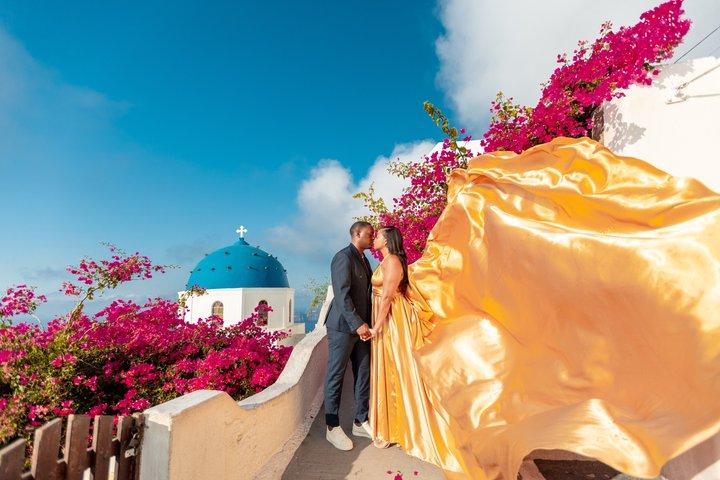 Santorini Flying Dresses Sesión de fotos