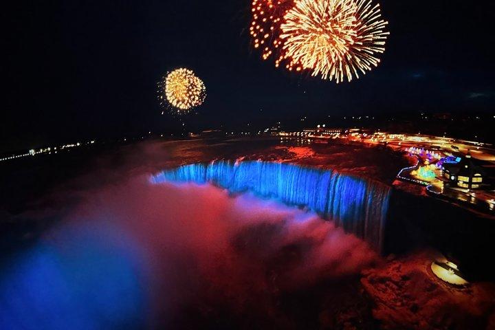 Visite nocturne des chutes du Niagara : chutes américaines, nuptiales et en fer à cheval