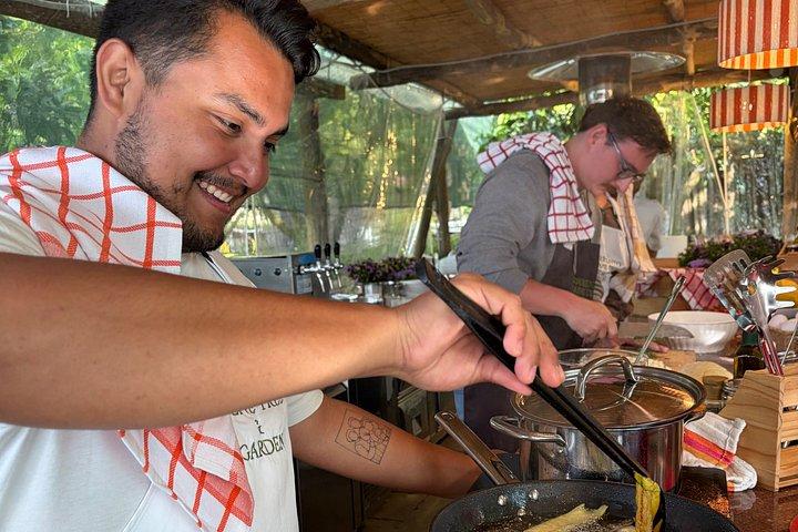 Sorrento: Cooking Class Under the Lemon Trees with view