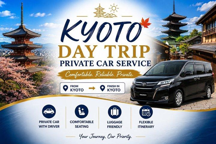Kyoto Private Car Charter med engelsk chauffør Flexible Itinerary