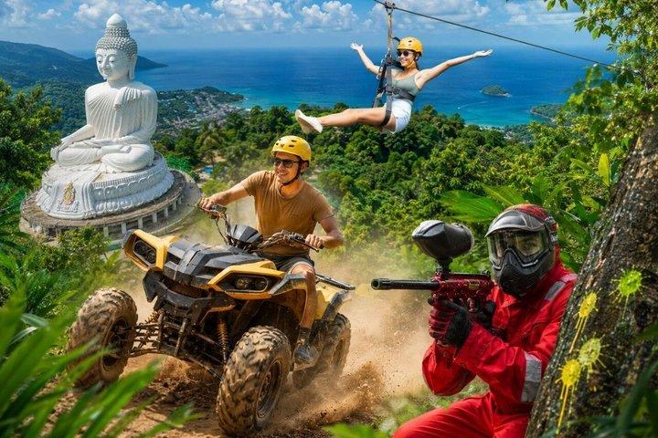 Paseo en ATV al Gran Buda y tirolesa en Phuket