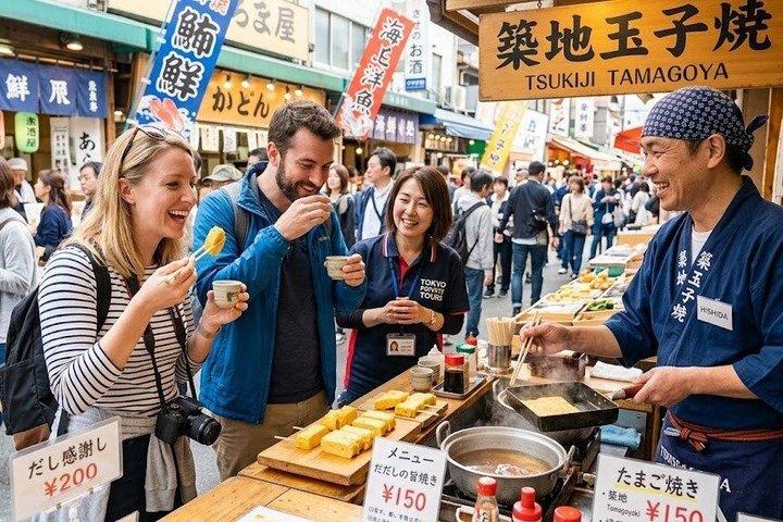 Excursão privada de 4 horas sobre comida e cultura em Tóquio Tsukiji com guia licenciado