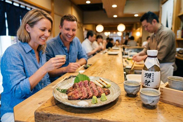 東京ツアー＆和牛と日本酒のペアリング（ライセンスガイド付き）