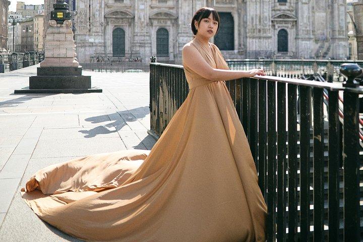 ミラノフライングドレス撮影