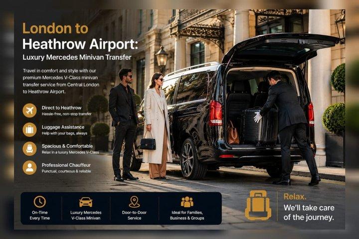 Londres a Aeroporto de Heathrow: Transferência de Minivan Mercedes de luxo
