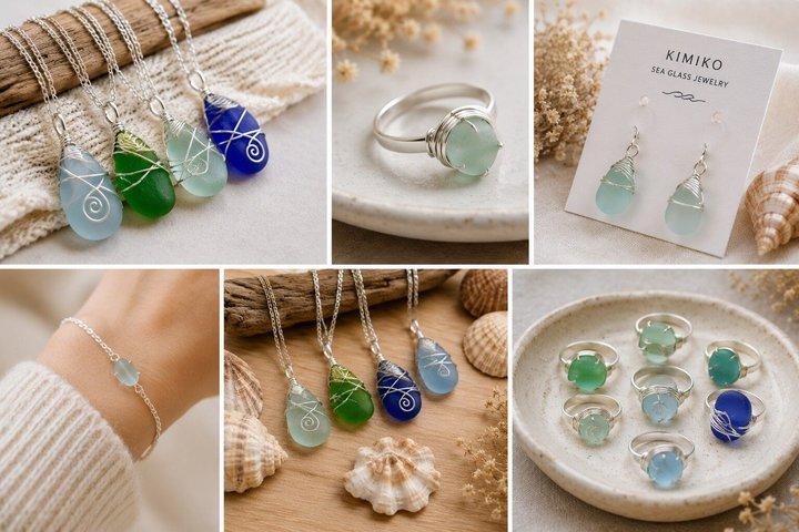 Parigi Crea il tuo set di pendenti e orecchini in vetro marino