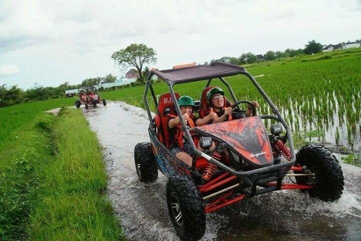 Bali : Ubud Buggy Adventure Dragon Cave, vandfald, risfelt, mud