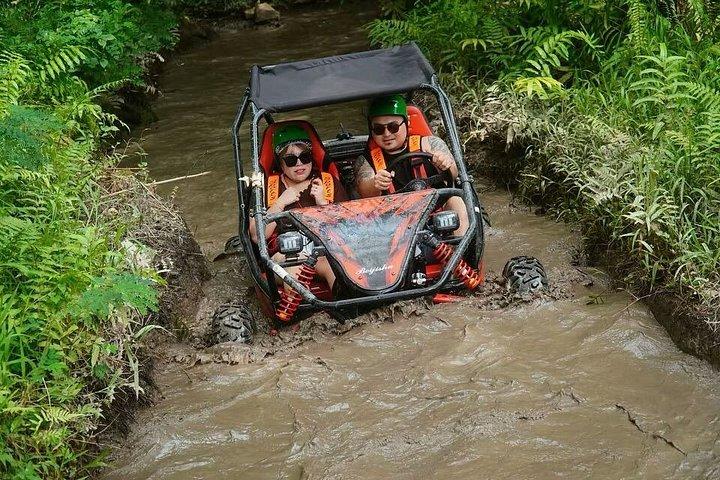Bali : Ubud Buggy Adventure Dragon Cave, vandfald, risfelt, mud