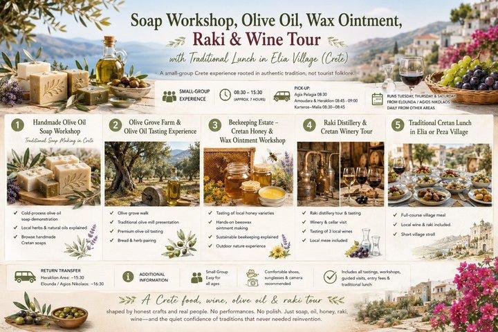 Kreta : Olivenöl, Seife, Wein, Raki - Geschmackvolle kulinarische Reise