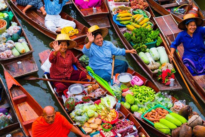 Bangkok: Mercado Flotante y del Tren con paseo en bote