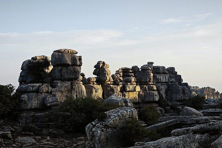 Sunset in El Torcal from Malaga : route and local peck