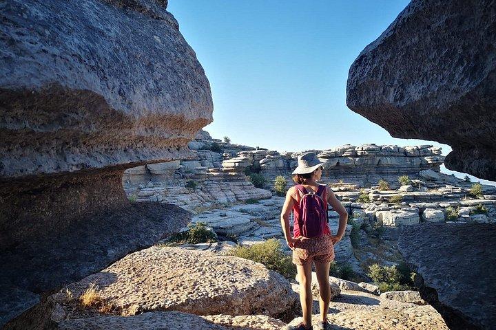 Sunset in El Torcal from Malaga : route and local peck