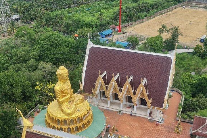 ドラゴン寺院プライベートツアー、鉄道と水上マーケット