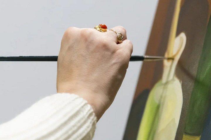ミラノの歴史あるブレラのアトリエでアクリル画教室