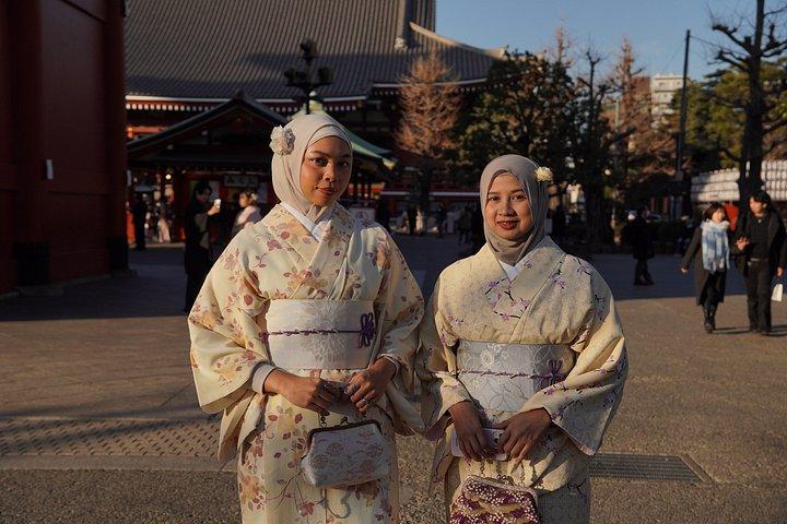東京 : 浅草ガイド付き豪華着物＆屋台料理散策ツアー