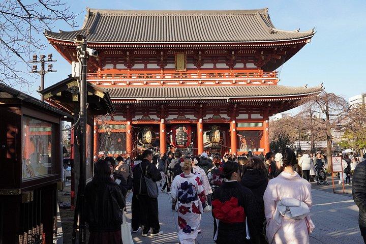 東京 : 浅草ガイド付き豪華着物＆屋台料理散策ツアー