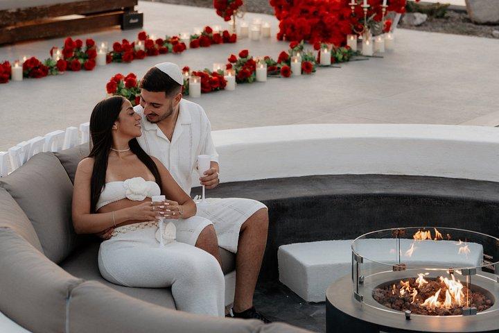 Santorini Romantic Sunset Proposal with caldera view