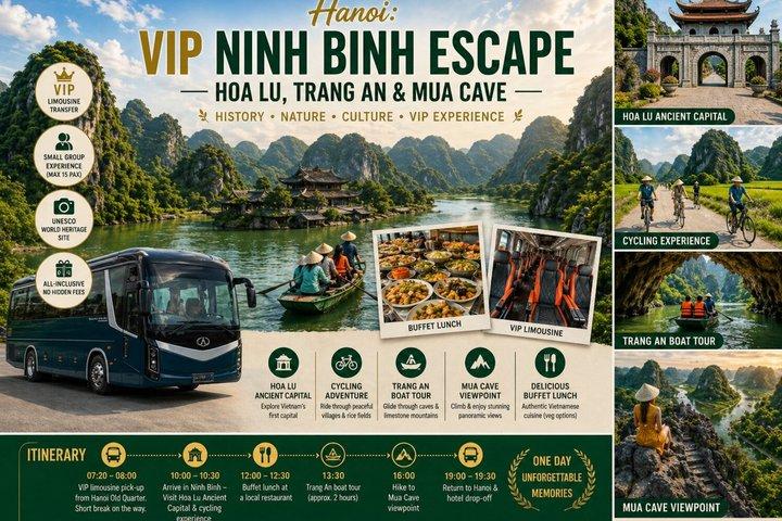 Da Hanoi: Hoa Lu Trang An & Mua Cave con pranzo a buffet