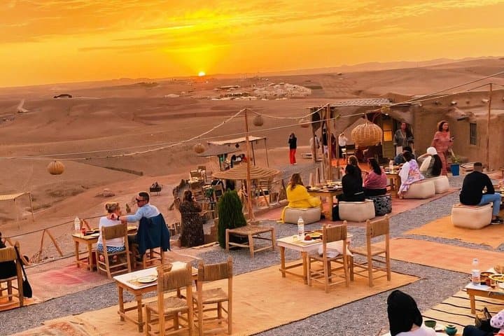 Agafay Desert Camel Ride Sunset Dinner and Live Moroccan Show