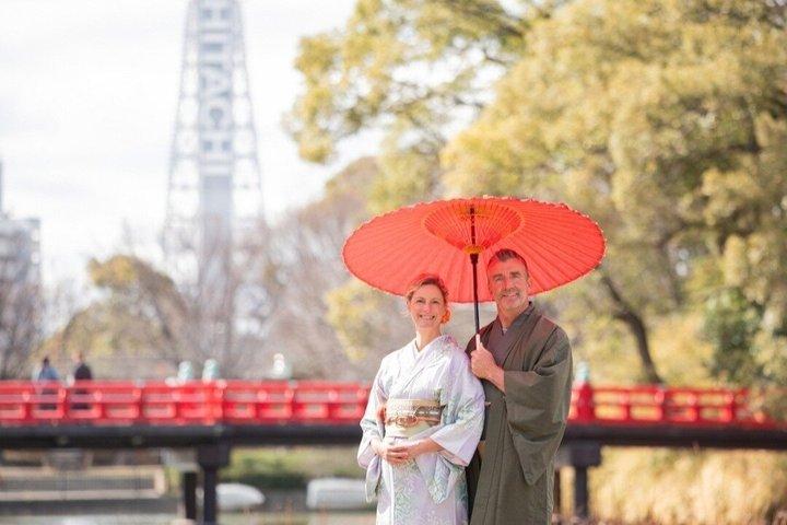 Autentico Kimono e hair styling e sessione fotografica a Osaka