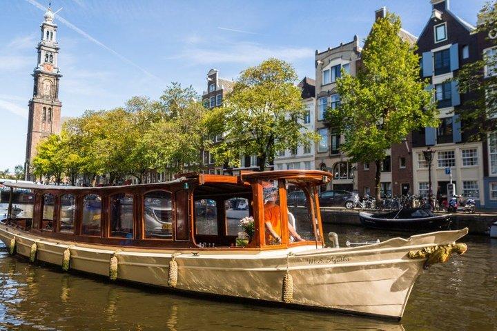 Luxus halb geteilte Kanalkreuzfahrt mit Käse und Getränken in Amsterdam