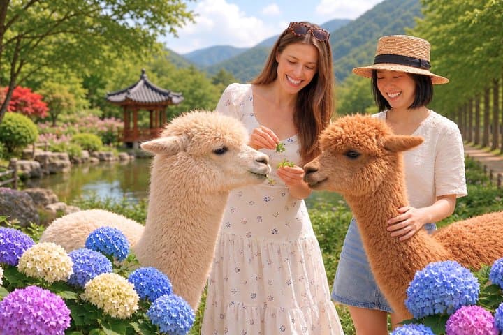 Nami Island, Alpaca World, Garden of Morning Calm tour from Seoul