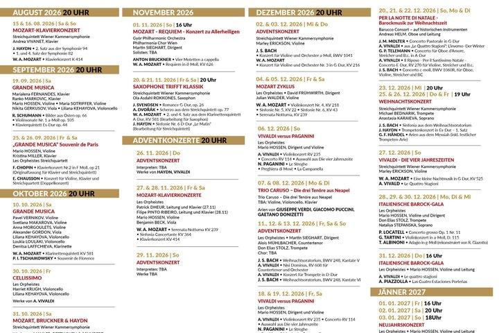 Conciertos en la Iglesia Minoriten - Viena Tickets